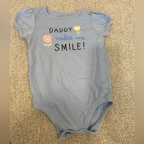 3/$15 SALE 24 Months Garanimals Daddy Makes Me Smile Light Blue Onesie - Picture 1 of 3